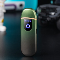 Vente en gros Briquet électrique LED ultra-mince Conception personnalisée USB Rechargeable Métal Écran tactile sans flamme Logo Arc Allume-cigare