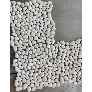 Tự nhiên mài mịn sữa trắng sỏi đá Gạch Mosaic với lưới trở lại cho sàn phòng tắm và phòng tắm gạch ốp tường - Product Image 3