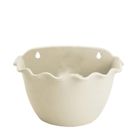 Nouveauté : Pot de fleurs mural en céramique PP moderne, style dentelle, bord ondulé, pour la décoration de la maison et du jardin