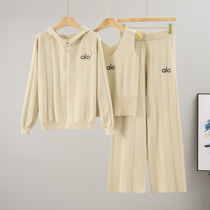 A-L-O Set Maglione <span class=keywords><strong>Donna</strong></span> Primavera Autunno in Nylon/Cotone Lavorato a <span class=keywords><strong>Maglia</strong></span> con Ricamo Antirughe alla Moda - Product Image 3