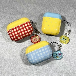 Étui de protection souple en silicone pour écouteurs, motif à carreaux contrasté avec des pois, adapté à la taille 1/<span class=keywords><strong>2</strong></span> - Product Image 1