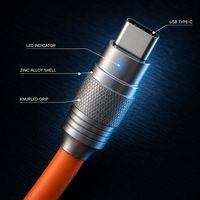 Câble USB A vers Type C Micro USB en alliage de zinc, charge rapide, transfert de données, avec indicateur LED pour téléphone et tablette (vente en gros)