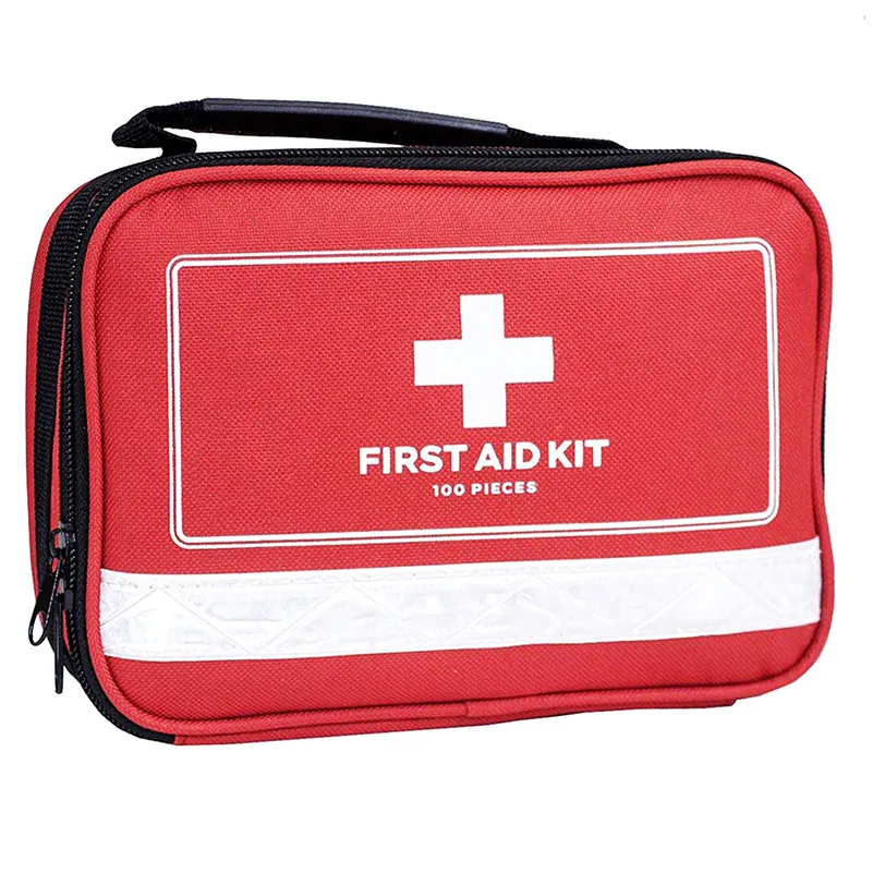 100 Piece Waterproof Personalized First Aid Survival Emergency Kit Empty Bag With Medical Supplies For Camping Car Travel Logo