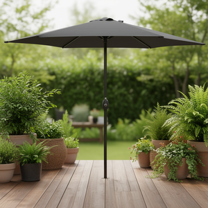 Sombrilla de Jardín Antracita de 106.3"x96.9" con Poste de Aluminio, Inclinación Manual, para Patio y Muebles de Exterior - Product Image 2