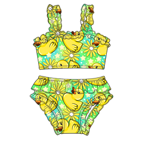 Costume da Bagno <span class=keywords><strong>Due</strong></span> Pezzi per Bambine Ruiidan, Stampa Personalizzata, Ultra Elastico, Asciugatura Rapida, UPF 50+, Spandex Nylon OEM - Product Image 4