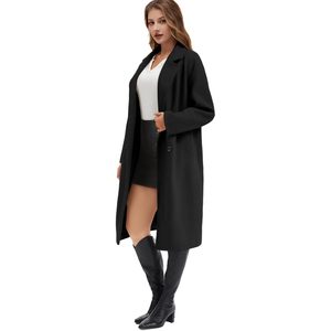 Abrigo Largo de Lana para Mujer FOXA, con Solapa de Muesca y Doble Abotonadura, Chaqueta Cálida para Otoño e Invierno - Product Image 4