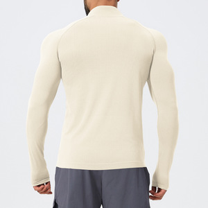 Camiseta Deportiva de Manga Larga para Hombre, Cuello Alto, Cierre de Cremallera, Sin Costuras, para Primavera y Otoño, para Correr y Fútbol, Modelo 1058 - Product Image 2