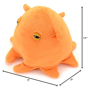 Coussin <span class=keywords><strong>peluche</strong></span> anti-stress en forme de <span class=keywords><strong>pieuvre</strong></span> orange douce et amusante, corps rond à tentacules courts, 11 pouces, pour câlins et soulagement de l'anxiété - Product Image 4