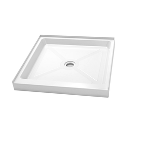 <span class=keywords><strong>Receveur</strong></span> <span class=keywords><strong>de</strong></span> <span class=keywords><strong>douche</strong></span> carré en acrylique 810*810*95mm à seuil unique avec drain central et surface antidérapante texturée - Product Image 2