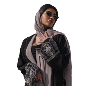 عباءة إسلامية أنيقة مطرزة ومزينة بالتطريز، كارديجان عصري لفصلي الربيع والصيف - Product Image 5