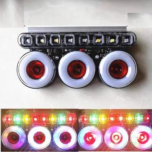 Faro Antinebbia a Tre Luci Rotonde 24V, Lampade di Avvertimento Universali per Camion e Rimorchi, Luci di Segnalazione e Freni Anti-Collostrazione - Product Image 2