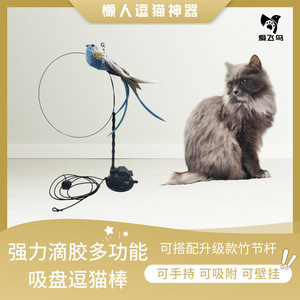 ของเล่นแมวขนนก ลายจุด สีสันสดใส ของเล่นสัตว์เลี้ยงแบบมีด้ามจับยาว - Product Image 5