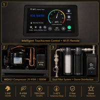Refroidisseur d'eau stable 0,8 CV R410A 220V pour bain de glace avec contrôle intelligent automatique et utilisation pratique