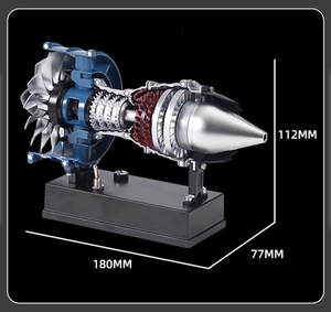 Tốt hơn sáng tạo cao mô phỏng hợp kim kim loại dân dụng máy bay động cơ mô hình trang trí bàn - Product Image 2