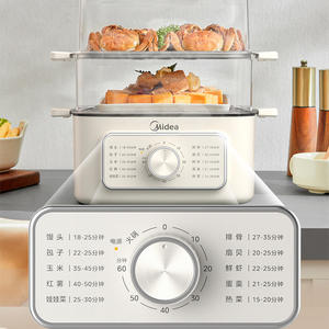 Vaporera Eléctrica Midea de 10L con Tres Niveles y Tapa de Vidrio para Cocinar y Cocinar al Vapor - Product Image 6