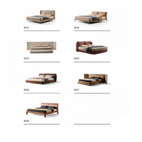 Lit capitonné de luxe en tissu, style minimaliste, avec large tête de lit, pour chambre de villa moderne, Grands Furniture Espagne