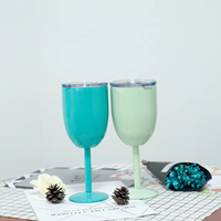 Verre à vin en acier inoxydable à double paroi isolé sous vide avec logo personnalisé, idéal pour les fêtes et le camping (vente en gros)