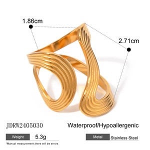 Fashion Stainless Steel Exaggerated <b>Ring</b> Luxury High-end <b>Titanium</b> Steel Non Fading Irregular <b>Ring</b> - Product Image 5