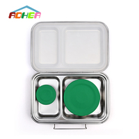 Boîte à lunch pour enfants en acier inoxydable multifonctionnelle, durable, sans BPA, écologique, style licorne de dessin animé, étiquette privée personnalisée