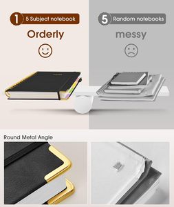 Записная книжка-ежедневник формата B5 в твердом переплете из искусственной кожи, на спирали, с печатью, для школы, 5 предметов, в линейку, для студентов - Product Image 3