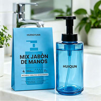 Distributeur de savon en mousse rond noir et blanc en verre transparent OEM ODM avec tablettes de savon pour les mains