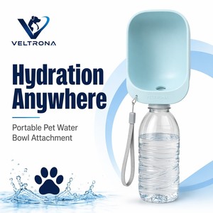 Bouteille d'eau portable pour chien et chat avec bol, distributeur d'eau pour animaux <span class=keywords><strong>de</strong></span> compagnie en plastique pour les voyages en plein air - Product Image 6