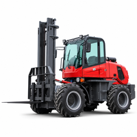 Chariot élévateur tout-terrain de nouvelle conception, 4 tonnes, charge nominale de 4000 kg, 4x4, articulé, pour terrains accidentés, avec moteur amélioré de 65 kW