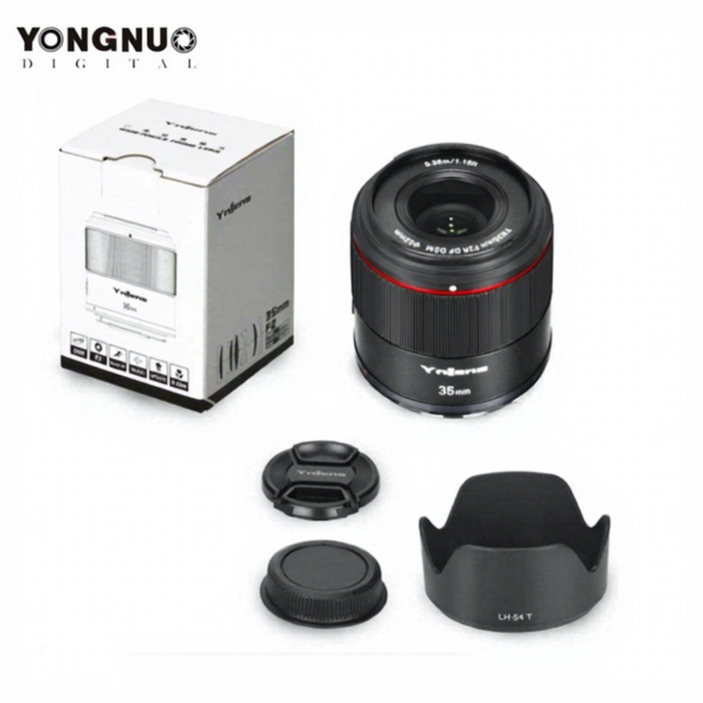 Top YN35 Large Aperture Auto Focus Lens Yongnuo YN35mm F2R DF DSM Lens AF/MF Full Frame RF Mount for Canon EOS R3 R5 RP R6 R