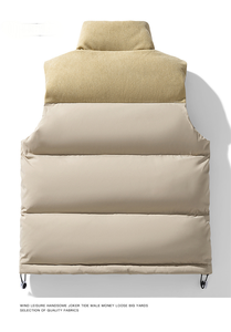 Customs Men's Casual <b>Black</b> Quilted Waistcoat Winter Puffer <b>Vest</b> Breathable Thicken Padding for Outdoor Activities Use Outer Wear - Product Image 6