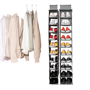Organisateur de placard multifonctionnel à 10 niveaux, sac de rangement pour vêtements et chaussures en tissu non tissé durable, <span class=keywords><strong>panier</strong></span> de rangement pour placard - Product Image 4