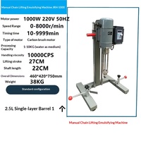XUANLE Mélangeur émulsifiant à cisaillement élevé, homogénéisateur et dispersant, avec lame en acier inoxydable de qualité alimentaire, moteur DC, contrôle temps-vitesse
