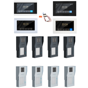 Interphone vidéo intelligent Wi-Fi pour appartement, connexion 2 fils, solution IP Tuya, interphone pour 4 appartements, déverrouillage via l'application Tuya, prix usine - Product Image 1