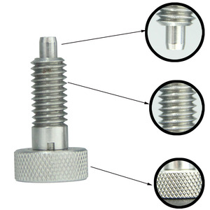 Émbolo de indexación de pasador con resorte de cabeza moleteada de acero inoxidable duradero de alta calidad - Product Image 5