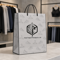 Sacs en papier kraft personnalisés avec logo, usine source, sacs d'emballage pour vêtements, sacs de shopping, gris classique de luxe