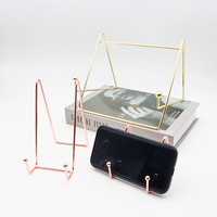 Support de téléphone et tablette en fer plaqué, type sur pied, à un seul niveau, durable et minimaliste, pour cadre photo et présentoir de vaisselle