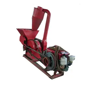 Gain rice husks chopping soybean crusher grass hammer mill Straw crushing machine with diesel