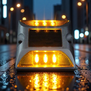 Brillo nocturno Ip68 Intermitente Marcador de tráfico Luz Reflectante Aluminio Led Ojo Solar Reflectante Carretera Espárragos - Product Image 2