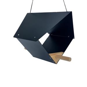 Mangeoire suspendue pour oiseaux JH-Mech 2,5 kg 35 x 30 x 29 cm avec perchoir, pas d'assemblage nécessaire, en acier carbone. - Product Image 2