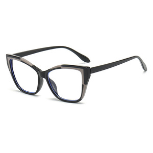 New Ins Fashion Tr90 Gafas de bloqueo azul de gran tamaño para mujer Gafas retro con montura de ojo de gato a juego - Product Image 5