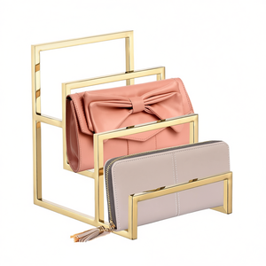 Soporte de embrague de Metal dorado de 3 capas, estante de exhibición de billetera vertical para el hogar, tienda minorista, suministros, exhibición de encimera - Product Image 1