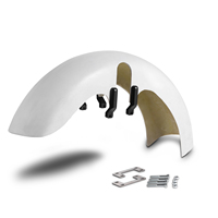 Kit de construction de roue avant large de 21 pouces avec triple arbres inclinés pour les modèles Harley Touring 2014-2024
