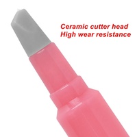 Couteau utilitaire en céramique, style stylo, multifonctionnel, couteau à découper, couteau artisanal, 13,5 cm, bleu, blanc, rose