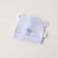 Bonnet bébé nouveau-né en coton de classe A, broderie double cœur, oreilles rondes mignonnes, doux et respectueux de la peau, bonnet pour nourrisson 0-3 mois