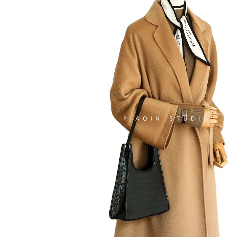 The newest luxury winter jackets and coats women of European style fashion ladies wool cashmere trench coat
