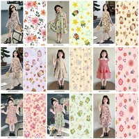 Tissu en rayonne imprimé numérique 100% viscose, textile imprimé 120 g/m², tissu challis pour robe et chemisier femme
