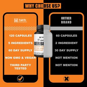 แคปซูลเบอร์เบอรีนแบบ OEM/ODM แบรนด์ส่วนตัว - ผลิตภัณฑ์เสริมอาหารเบอร์เบอรีน เอชซีแอล ความบริสุทธิ์สูงจากธรรมชาติ - Product Image 5