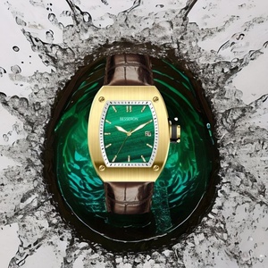 Montre automatique mécanique en acier inoxydable avec boîtier en forme de baril, bracelet personnalisé, étanche, montres-bracelets pour hommes - Product Image 6