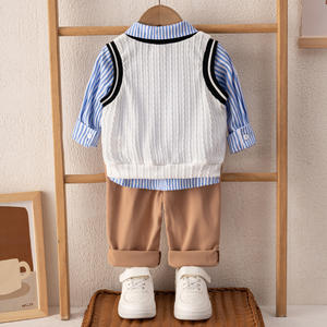 Costume de performance pour garçons, style <span class=keywords><strong>anglais</strong></span>, <span class=keywords><strong>uniforme</strong></span> scolaire primaire et secondaire, costume de remise de diplôme, pour l'hiver, le printemps et l'automne - Product Image 2