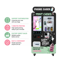 Machine à imprimer des motifs personnalisés sur des coques de téléphone, machine distributrice de coques de téléphone DIY, impression couleur en trois minutes pour les laveries automatiques et les centres de bain