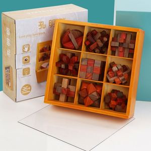 10pc 3D Handmade <b>Puzzle</b> Children IQ <b>Game</b> Adult Brain Teaser Training KongMing Luban Lock - Product Image 2
